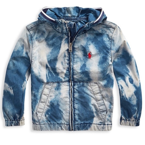 Polo Ralph Lauren Other - POLO Ralph Lauren Kids Acid Wash Blue Tie Dye Windbreaker Jacket 4/5
